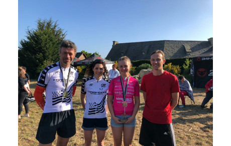 Résultats du 7/8 Mai 2022 : 2 Titres de Champions de Bretagne VTT XC - Hervé Prud'homme  Masters 50 et  Elodie Hémon Masters Femmes 2 Podiums de 3èmes : Anaëlle Hémon Cadette Championnat Bretagne VTT XC  et au Championnat Bretagne CLM par Equipes Cadet