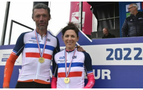 Résultats du 1/2/3/4 Juillet 2022 : 2 Titres de Champion de France VTT  Hervé Prud'homme Master 5 et Elodie Hémon Master 4, et 1 Podium : Dorian Piquet 3ème Cadet Championnat de Bretagne et Antonin