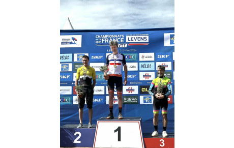 Résultats des 4/5 mai 2024 : Hervé Prud'homme Champion de France XCO Master 6 à Levens,Elodie Hemon Championne CD 22 VTT FSGT et Philippe Hemon Vice Champion CD 22 VTT FSGT à Plouaret ,Louise Coïc 2ème U17et  Léa Jiquel 3ème U15 à Sibiril 