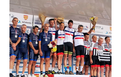 Résultats des 18/19/20 Juillet 2025 : Hervé Prud'homme Champion de France CLM Équipe Bretagne Master et 3ème CLM Individuel à Master 7 à St Sauveur Le Vicomte 